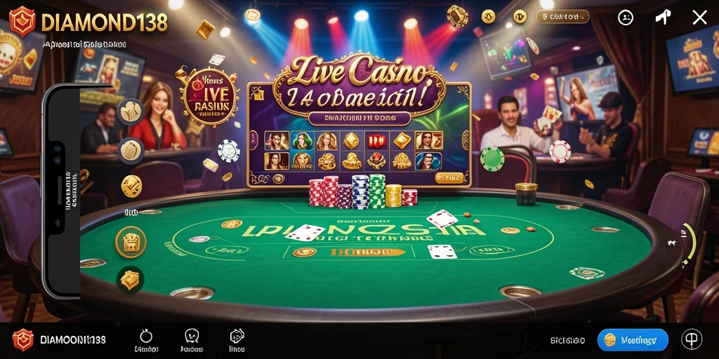 Tampilan gameplay mendebarkan dari DIAMOND138 dengan dealer langsung.
