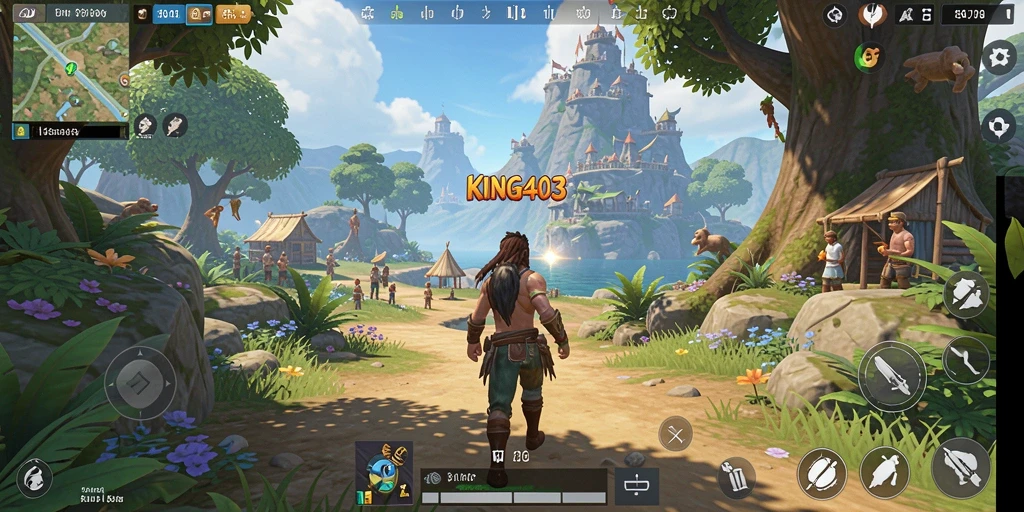 Screenshot KING403 menampilkan momen eksplorasi dalam dunia terbuka yang menakjubkan.