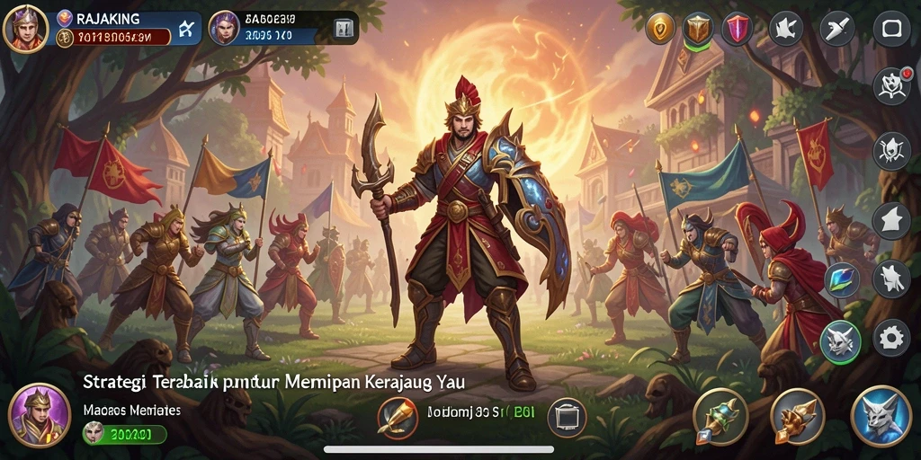 Screenshot gameplay RAJAKING menampilkan pertempuran strategi yang intens.