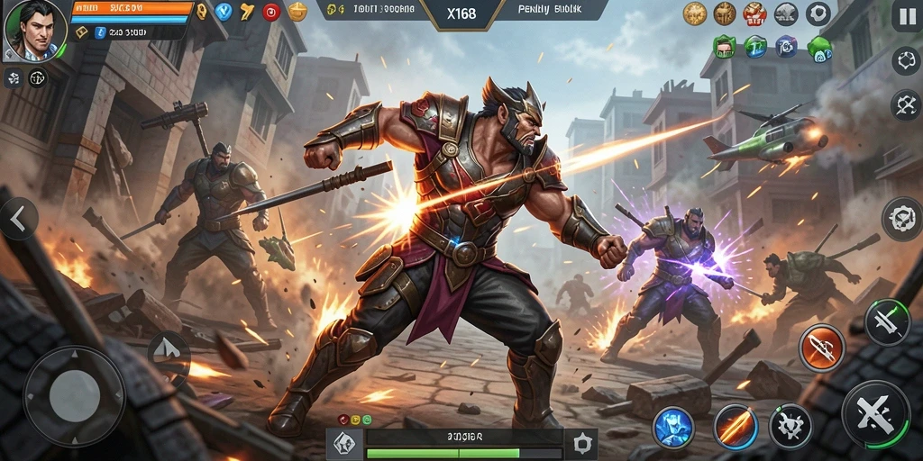 Screenshot menampilkan aksi seru dalam game X168.